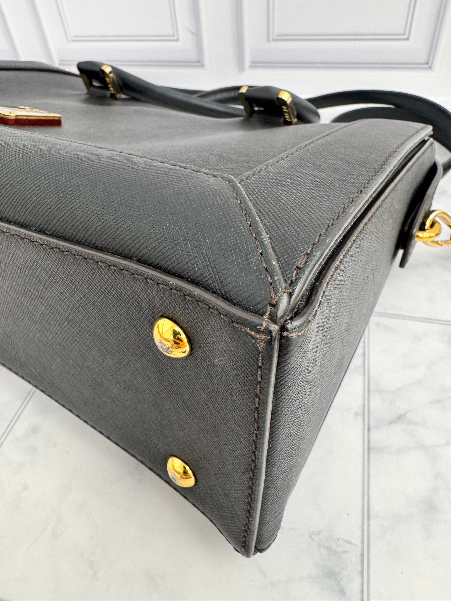 MCM Black Saffiano Leather Nuovo Large 2Way Bag