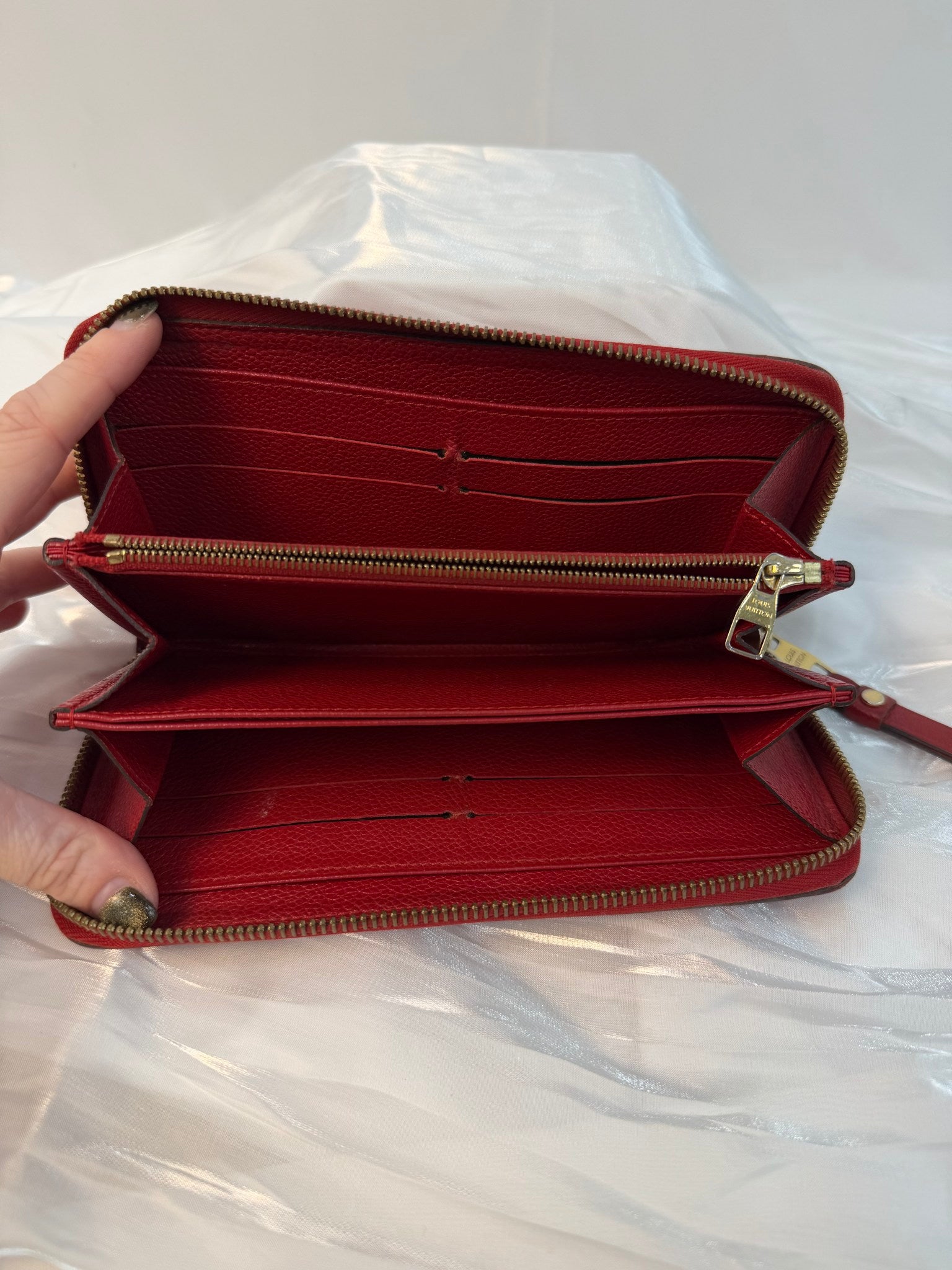 Louis Vuitton Red Empreinte Leather Zippy Wallet