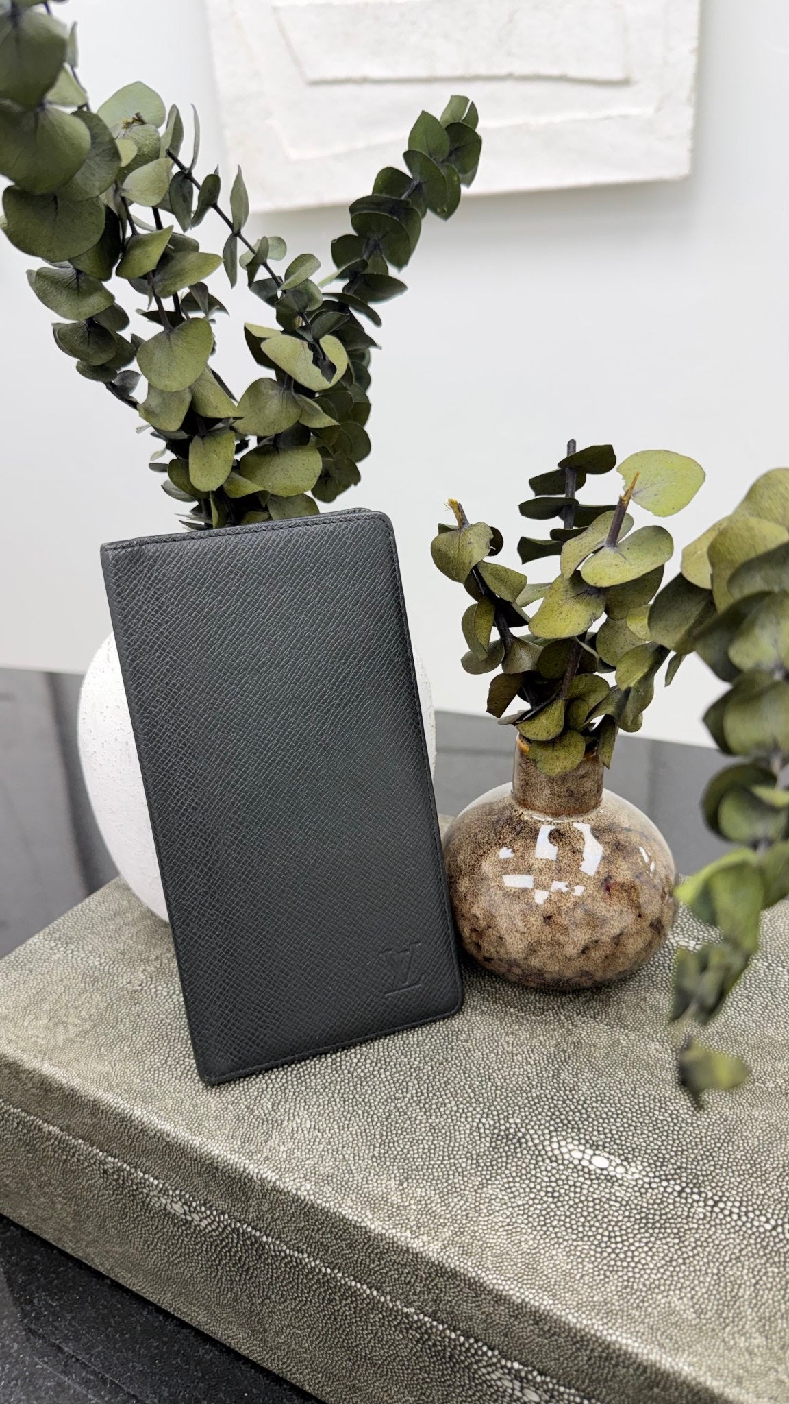 Louis Vuitton Black Taiga Leather Long Wallet