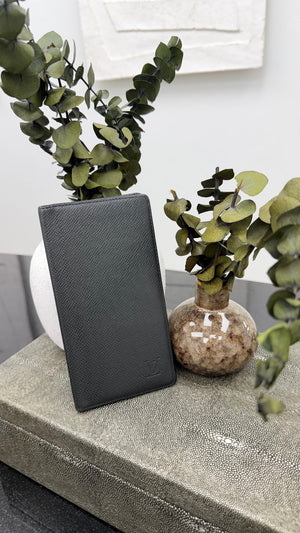 Louis Vuitton Black Taiga Leather Long Wallet
