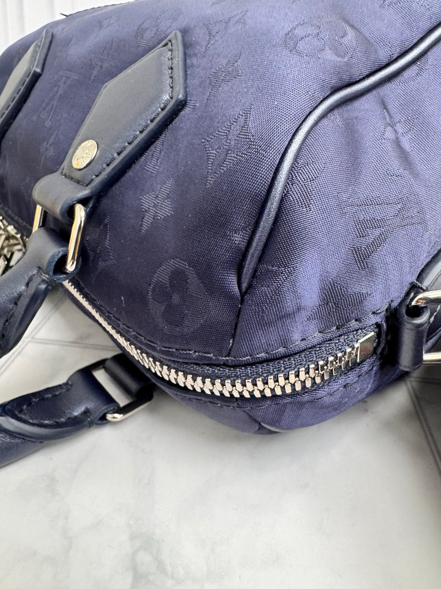 Louis Vuitton Blue Monogram Nylon Speedy Bandouliere 20 