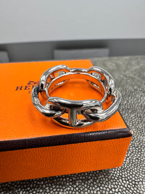 LIKE NEW - Hermes Silver Plated Chaine D'Ancre Scarf Ring