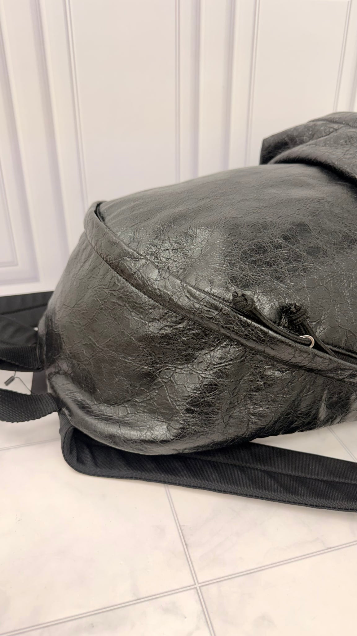 LIKE NEW - Balenciaga x Lamborghini Black Textured Leather Backpack