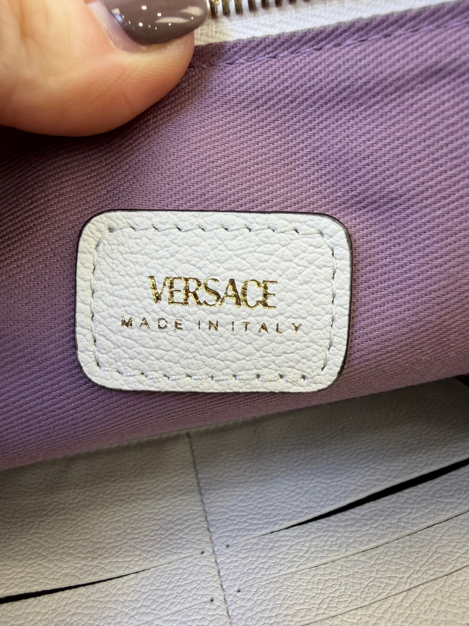 Versace White Leather Pouch With Strap