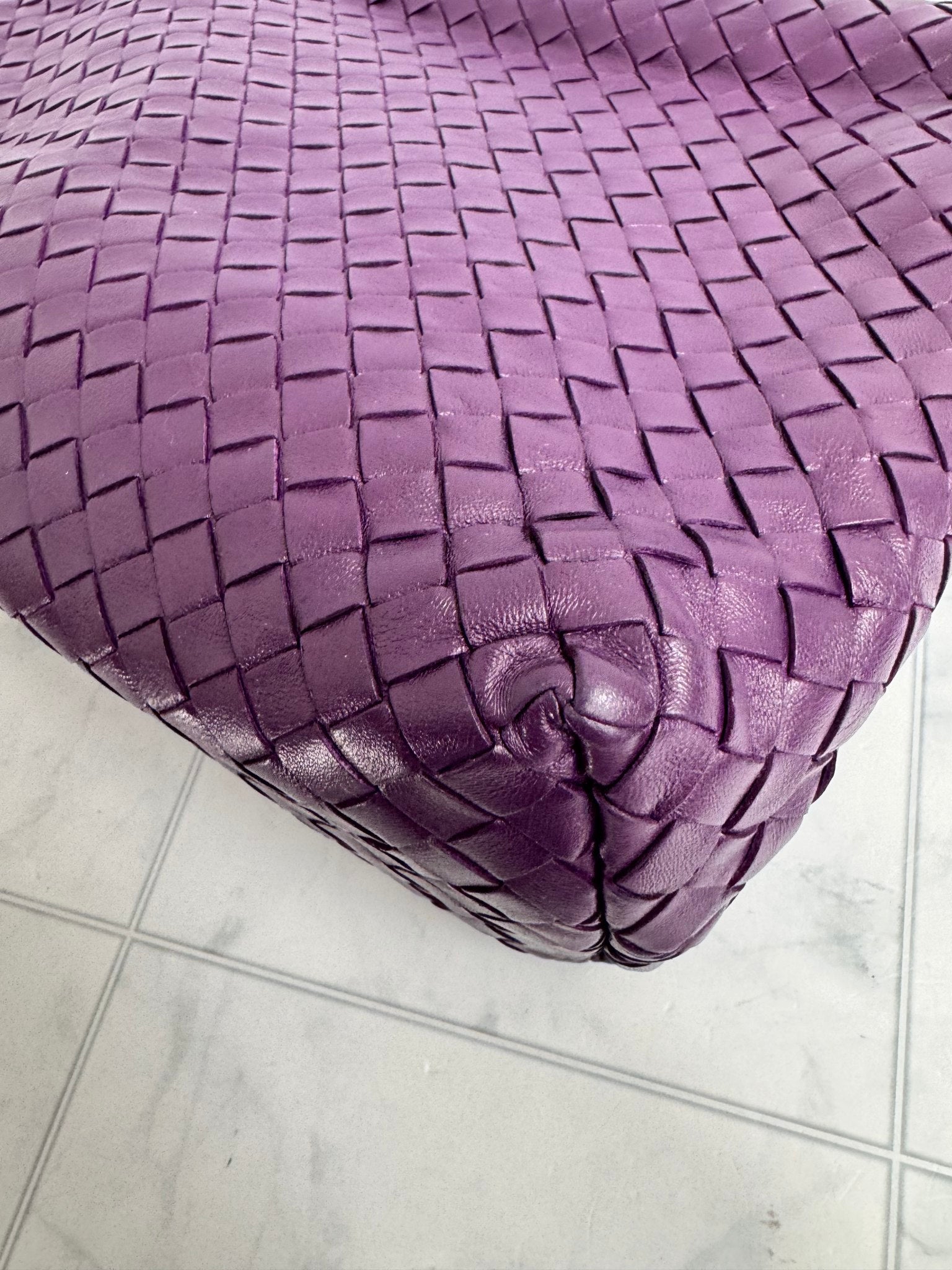Bottega Veneta Purple Intrecciato Leather Olimpia Shoulder Bag