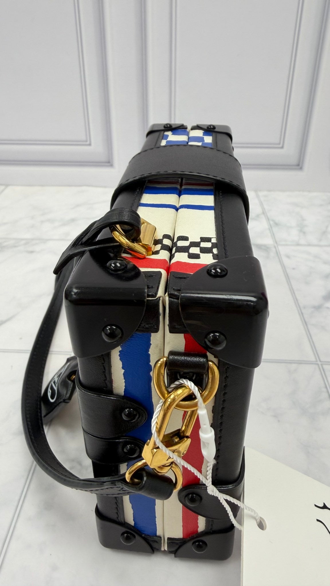 Louis Vuitton Limited Edition Grand Prix Printed Petite Malle Crossbody
