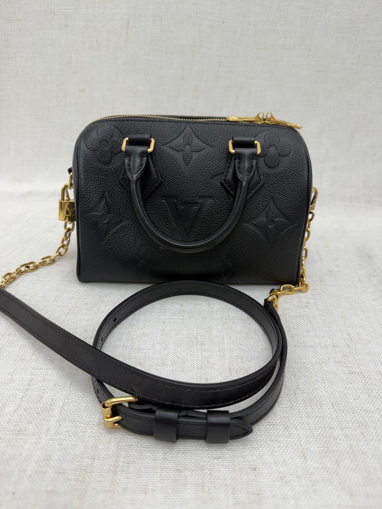 Louis Vuitton Black Empreinte Speedy 20 Bandouliere 