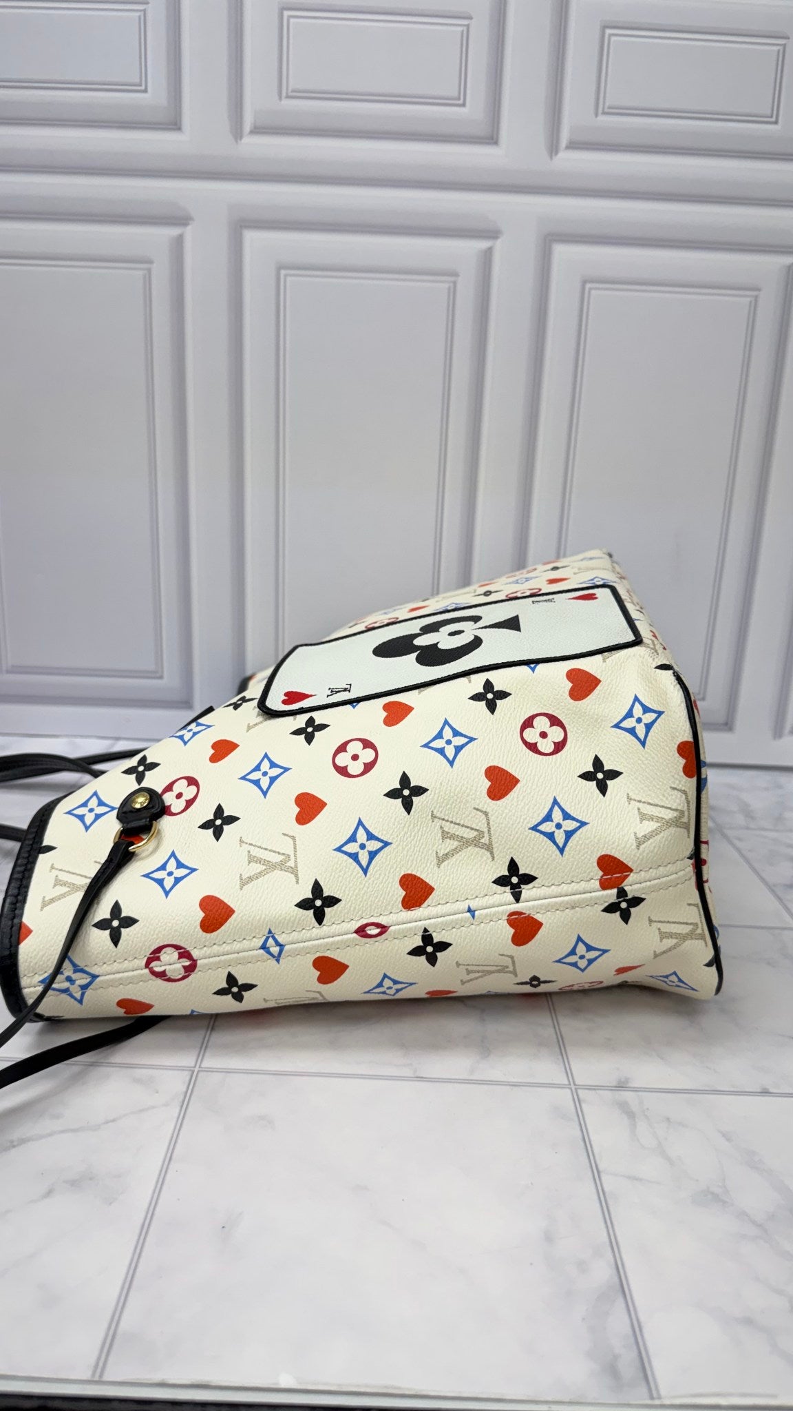 Louis Vuitton Cream Multicolor Monogram Game On Neverfull MM 