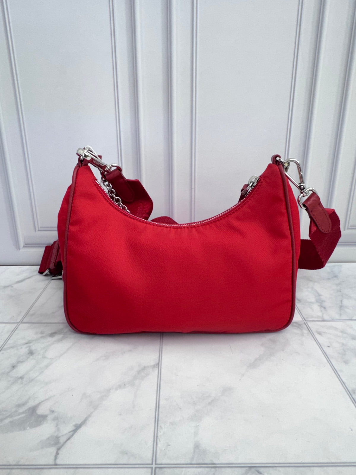 Prada Red Nylon Re-Edition 2005 Crossbody Bag