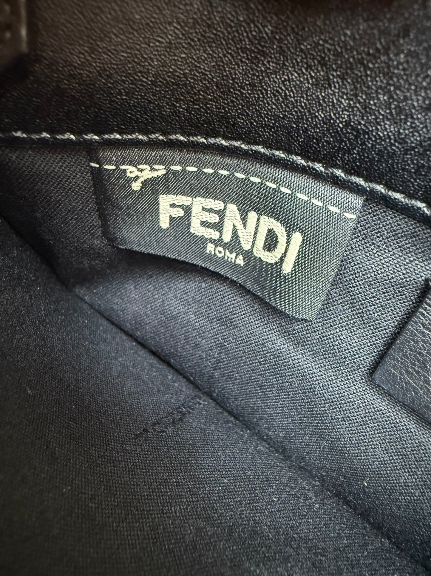 Fendi Black Leather Multicolored Studded Wallet on a Chain 