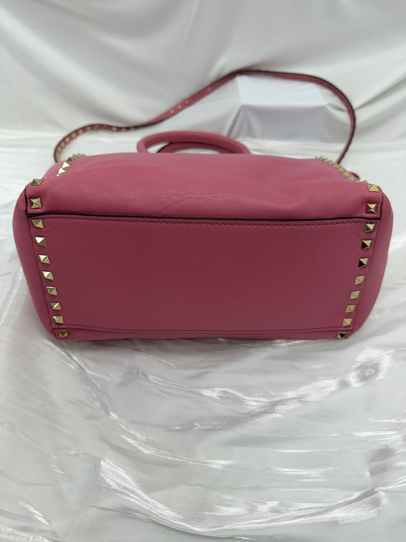 Valentino Pink Leather Rockstud 2Way Handbag