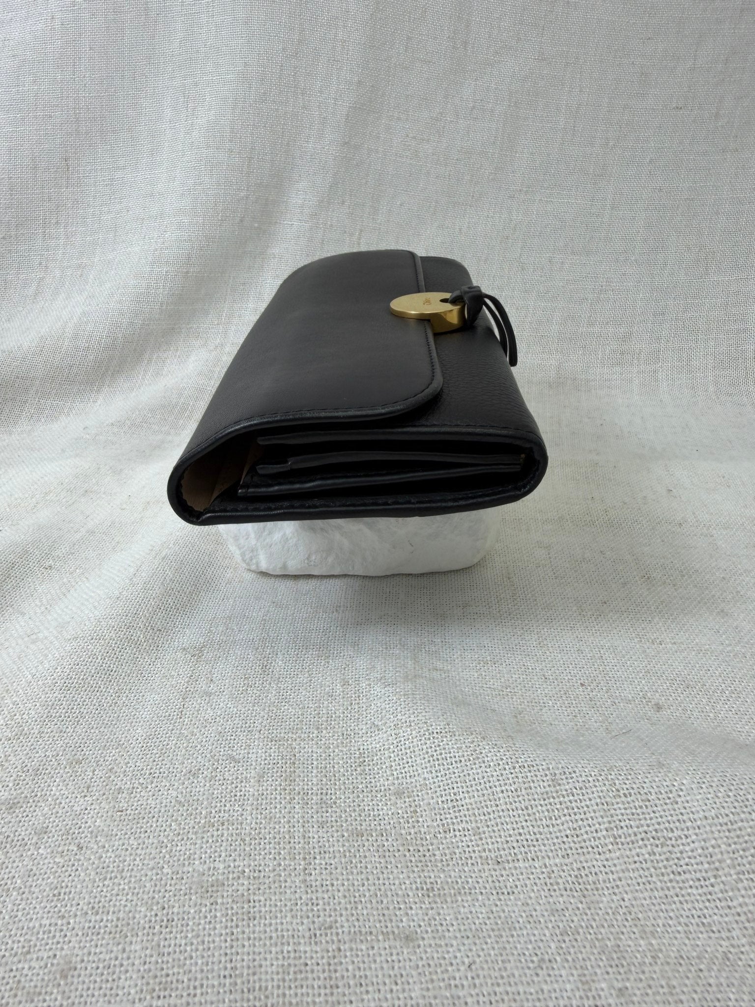 Chloe Black Leather Indy Long Wallet 