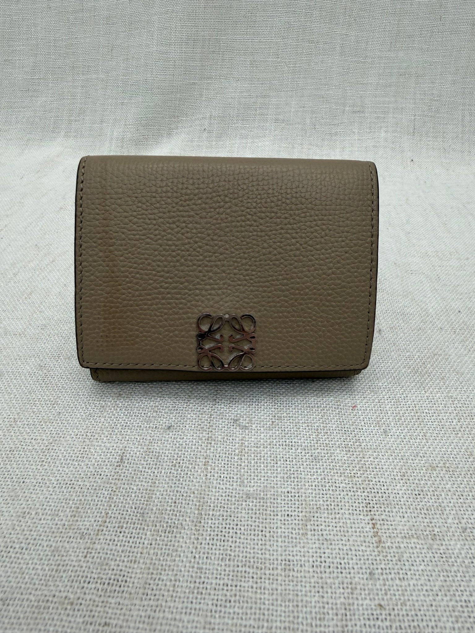Loewe Tan Leather Compact Wallet 