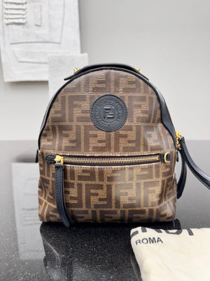 Fendi Brown Zucca Coated Canvas Mini Backpack
