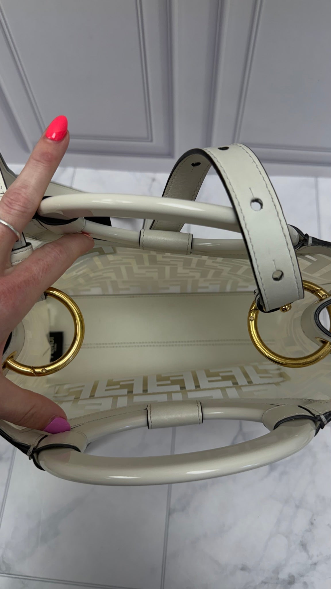 Fendi White & Clear Zucca FF PVC Runway Bag