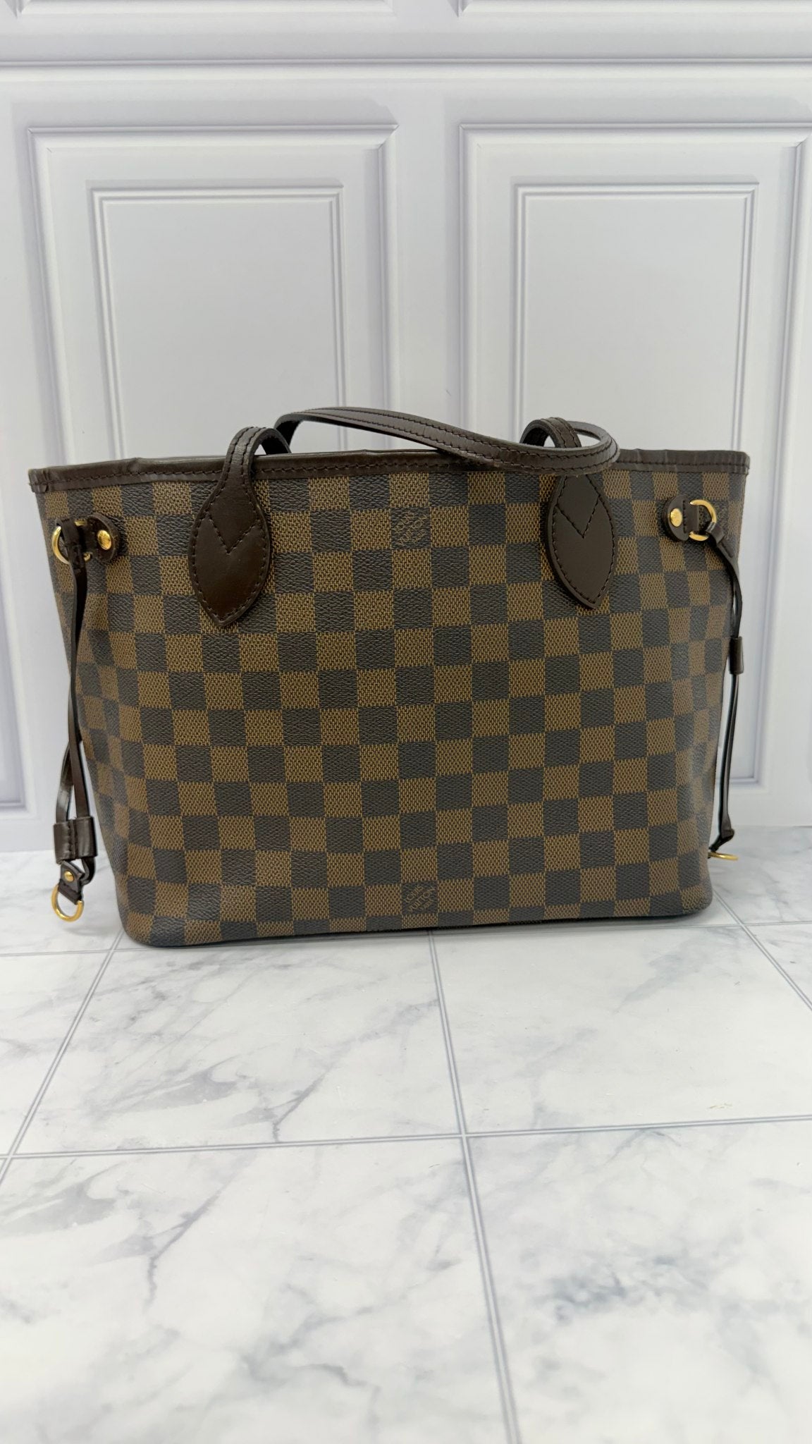 Louis Vuitton Damier Ebene Neverfull PM Tote Bag 