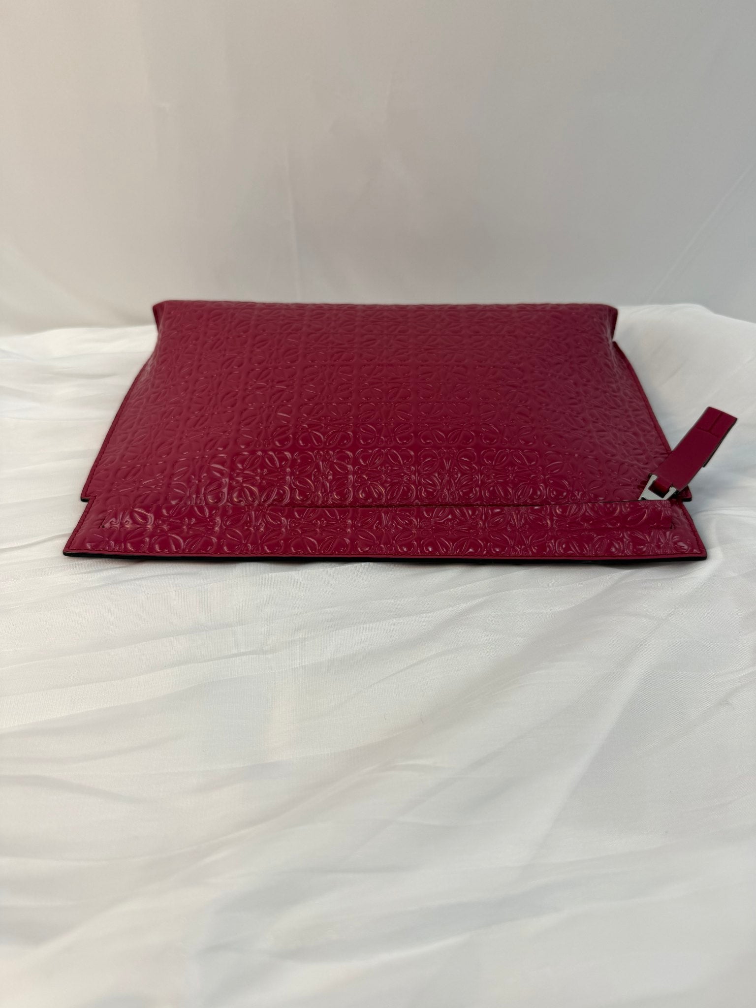 Loewe Raspberry Glazed Leather T Pouch