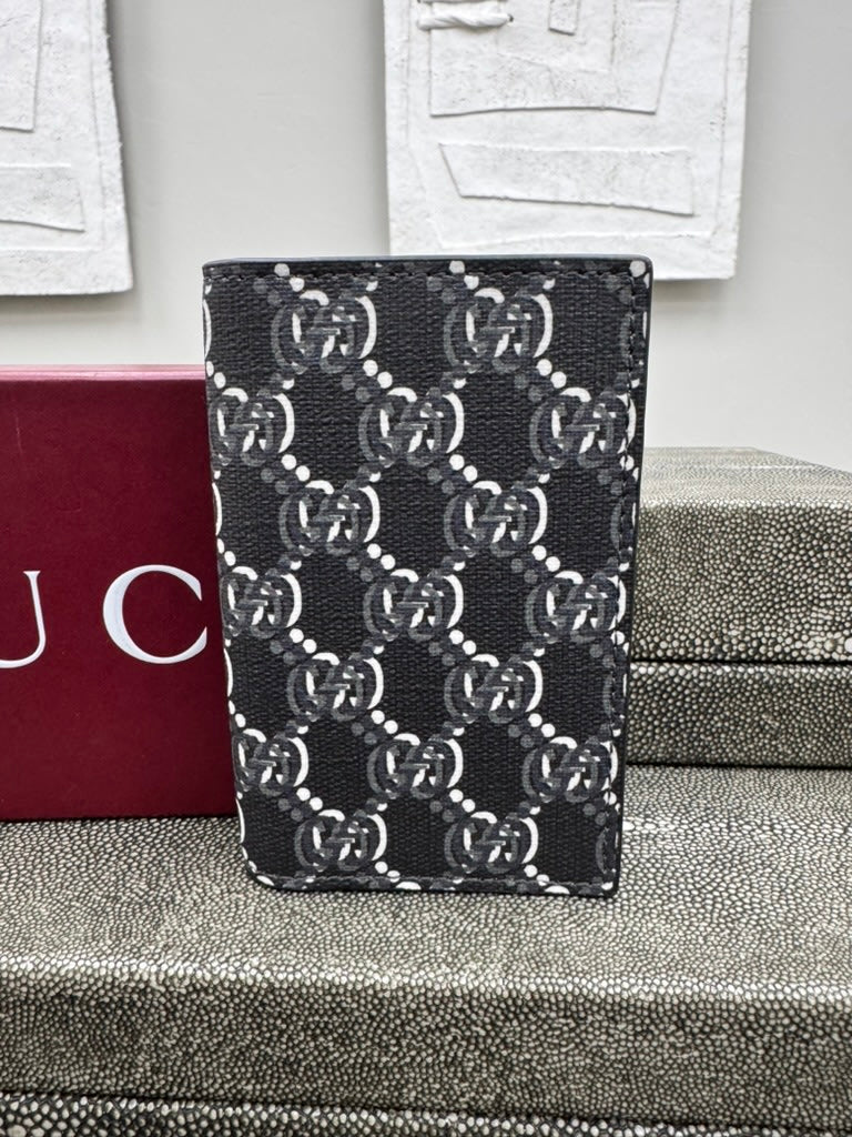 LIKE NEW - Gucci Black GG Shadow Coated Canvas Card Case