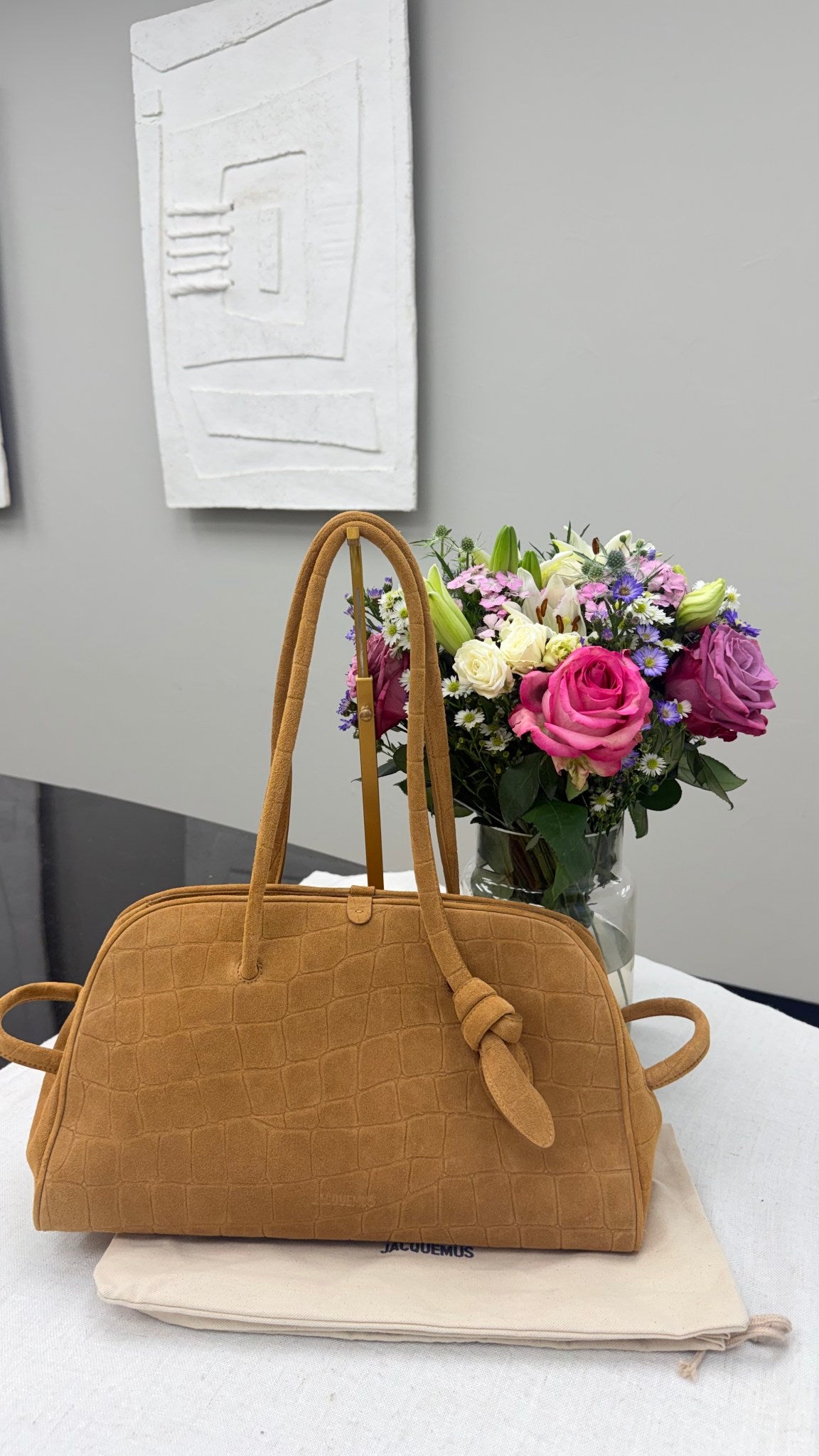 BRAND NEW - Jacquemus Camel Suede Leather Le Turismo Shoulder Bag