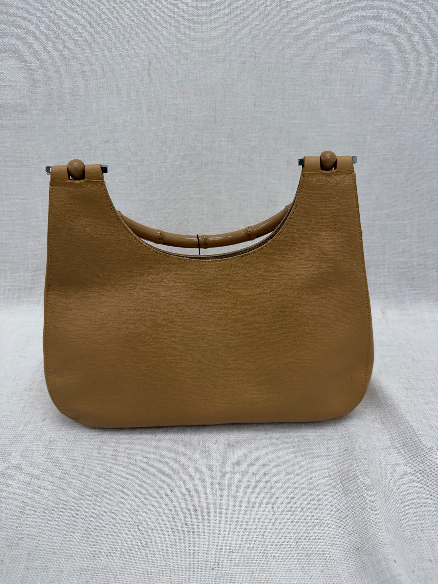 Gucci Beige Leather Bamboo Shoulder Bag