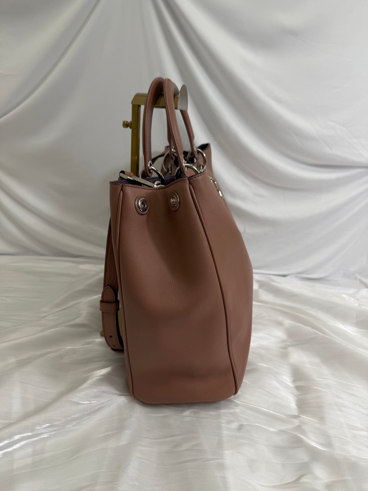 Christian Dior Dusty Rose Leather Diorissimo Large Tote Bag