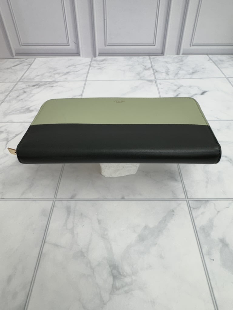 Celine Green And Black Leather Zippy Wallet