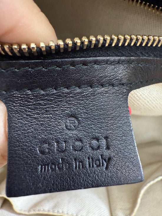 Gucci Black Patent Leather MicroGuccisima Medium Dome 2Way Bag