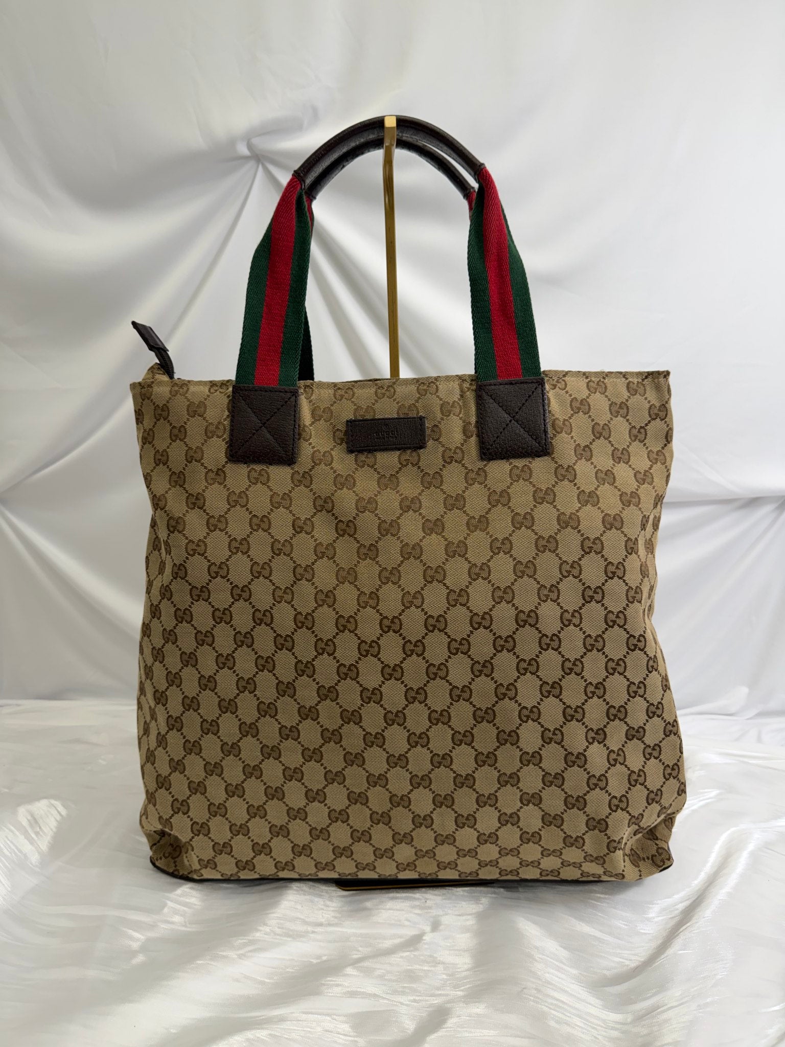 Gucci GG Brown Canvas Web Straps Messenger Bag