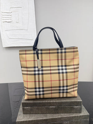 Burberry Beige Nova Check Canvas Tote Bag