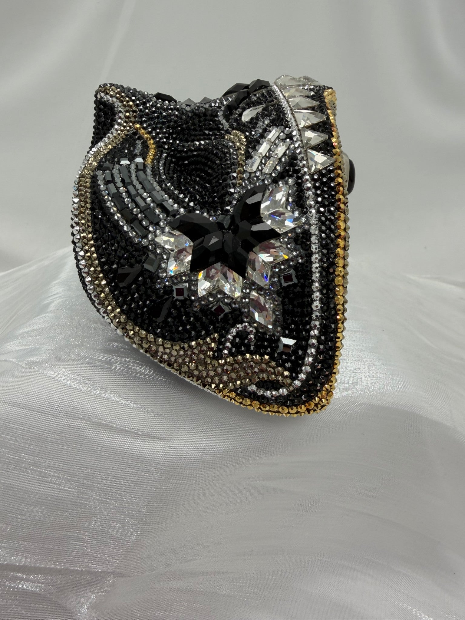 Judith Leiber Collector’s Edition Swarovski Crystal Mask Minaudiere Clutch with Chain