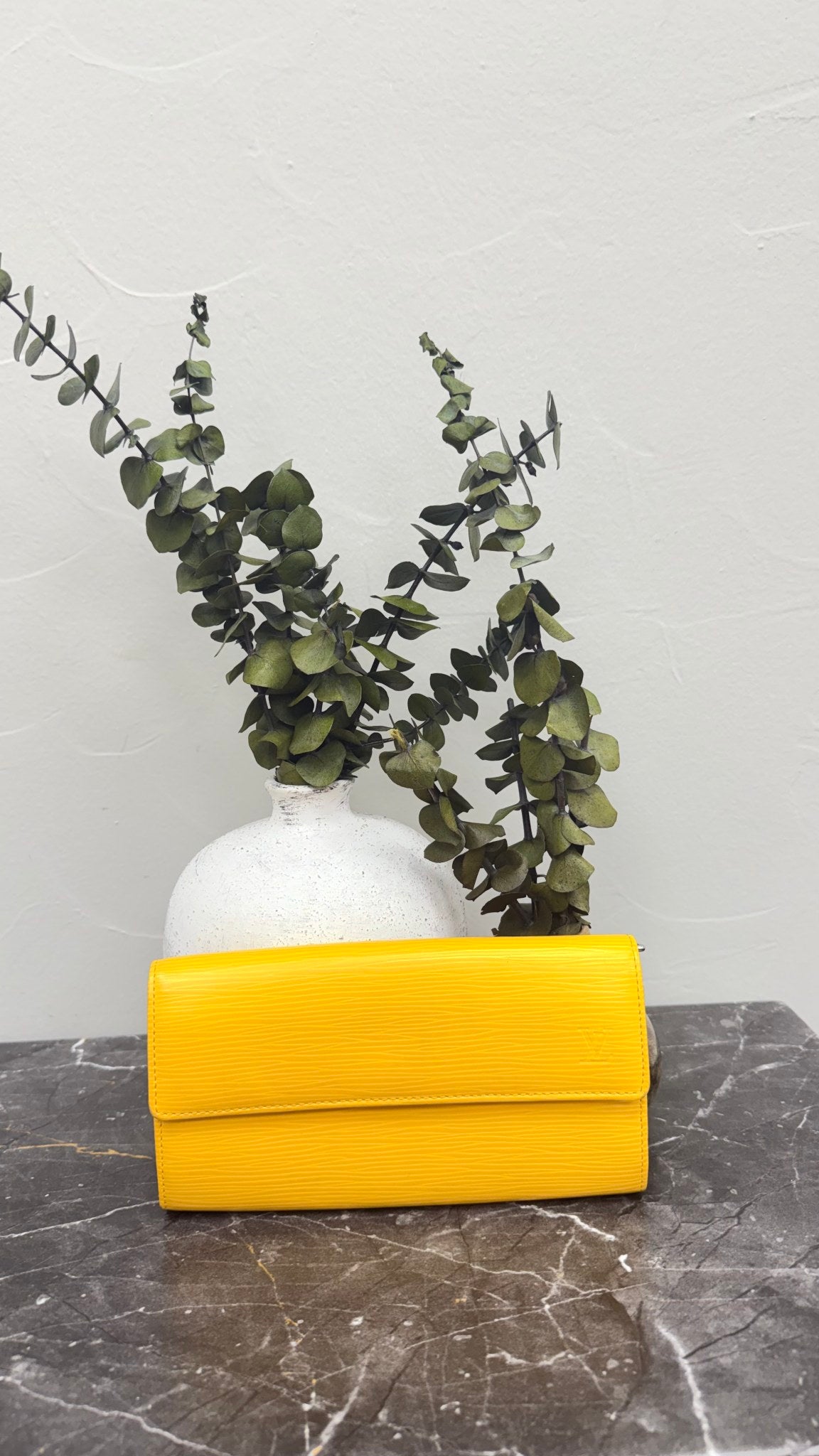 Louis Vuitton Yellow Epi Leather Sarah Long Wallet