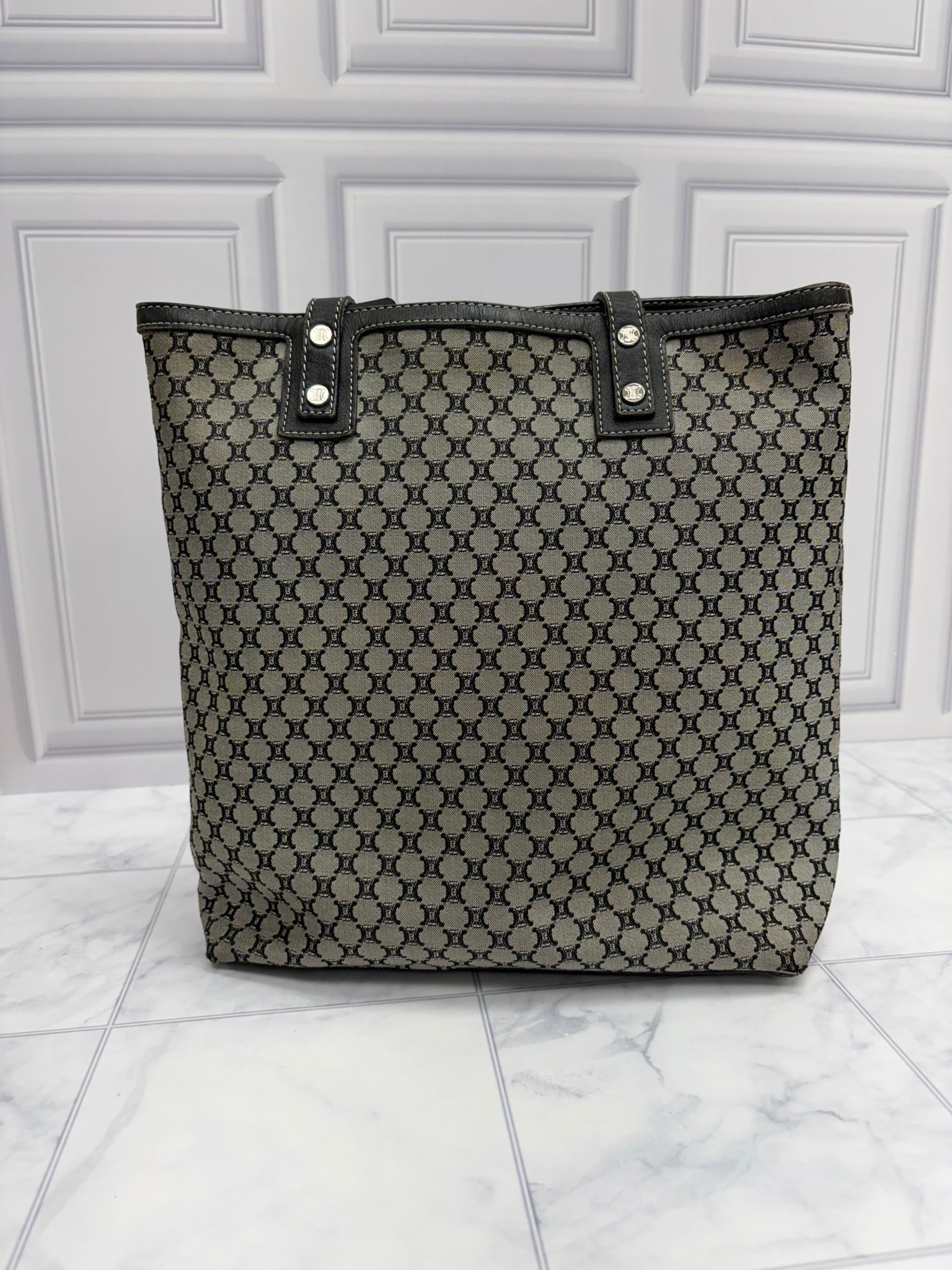Celine Black Macadam Canvas Tote Bag