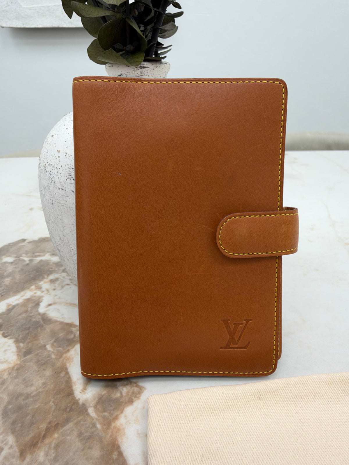 Louis Vuitton Cognac Leather Agenda PM