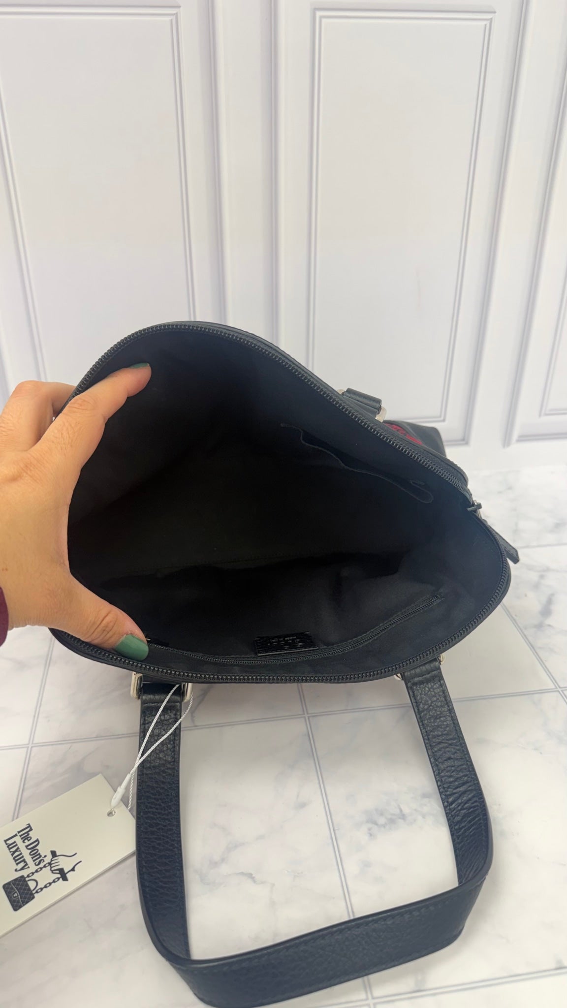 Gucci Red And Black GG Canvas Full Moon Handbag 