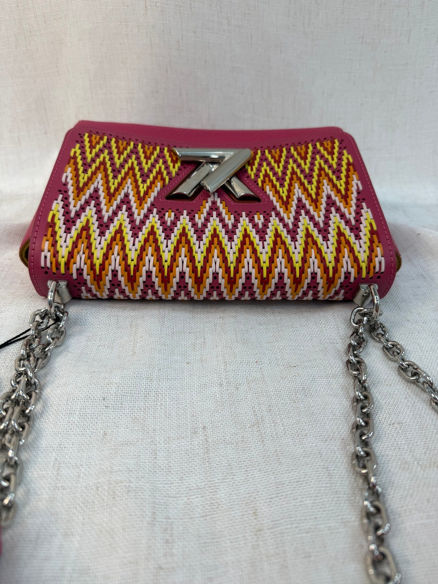 Louis Vuitton Pink Epi Leather Limited Edition Stitched Twist MM