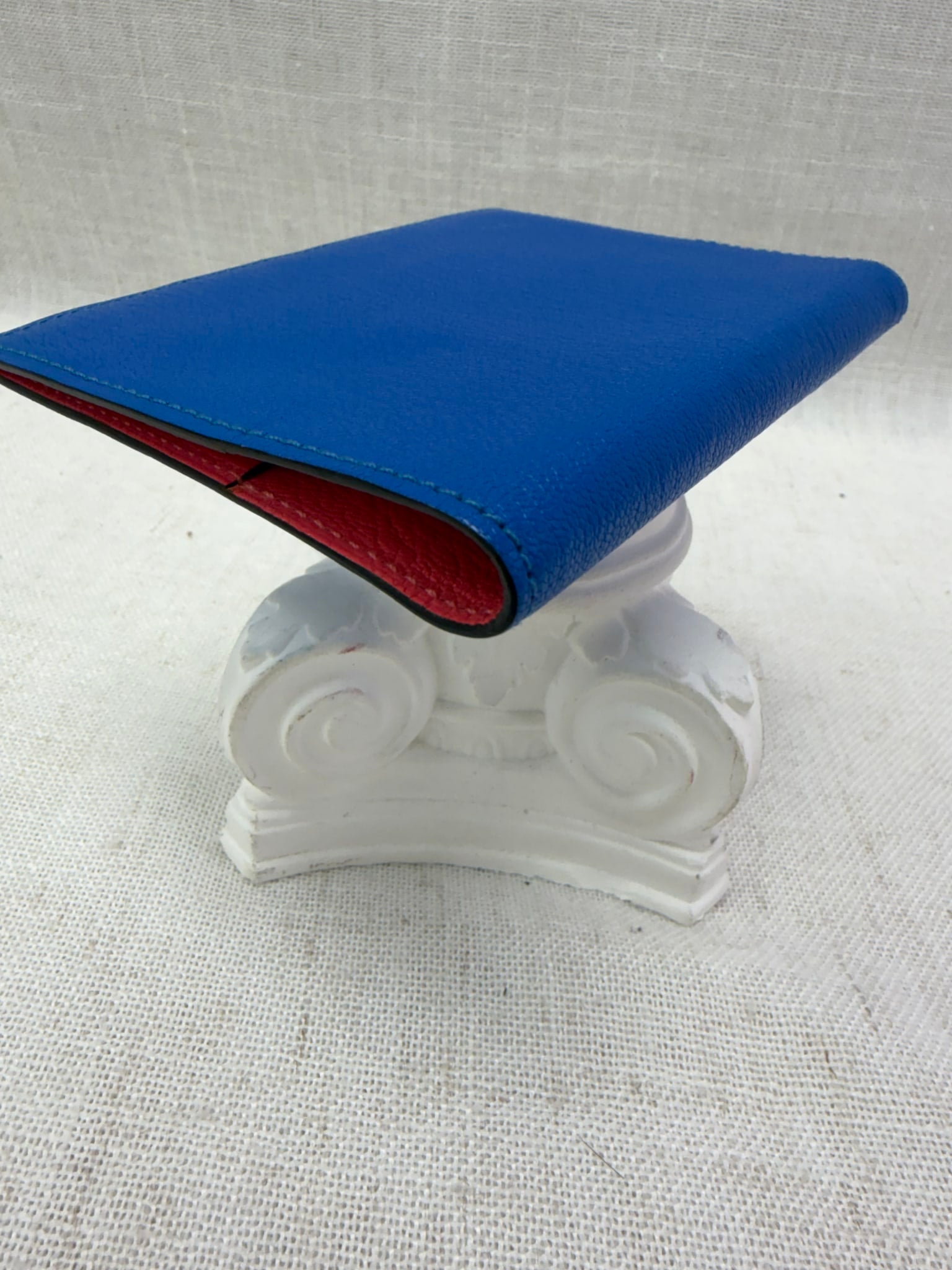 Hermes Blue & Coral Leather Passport Holder