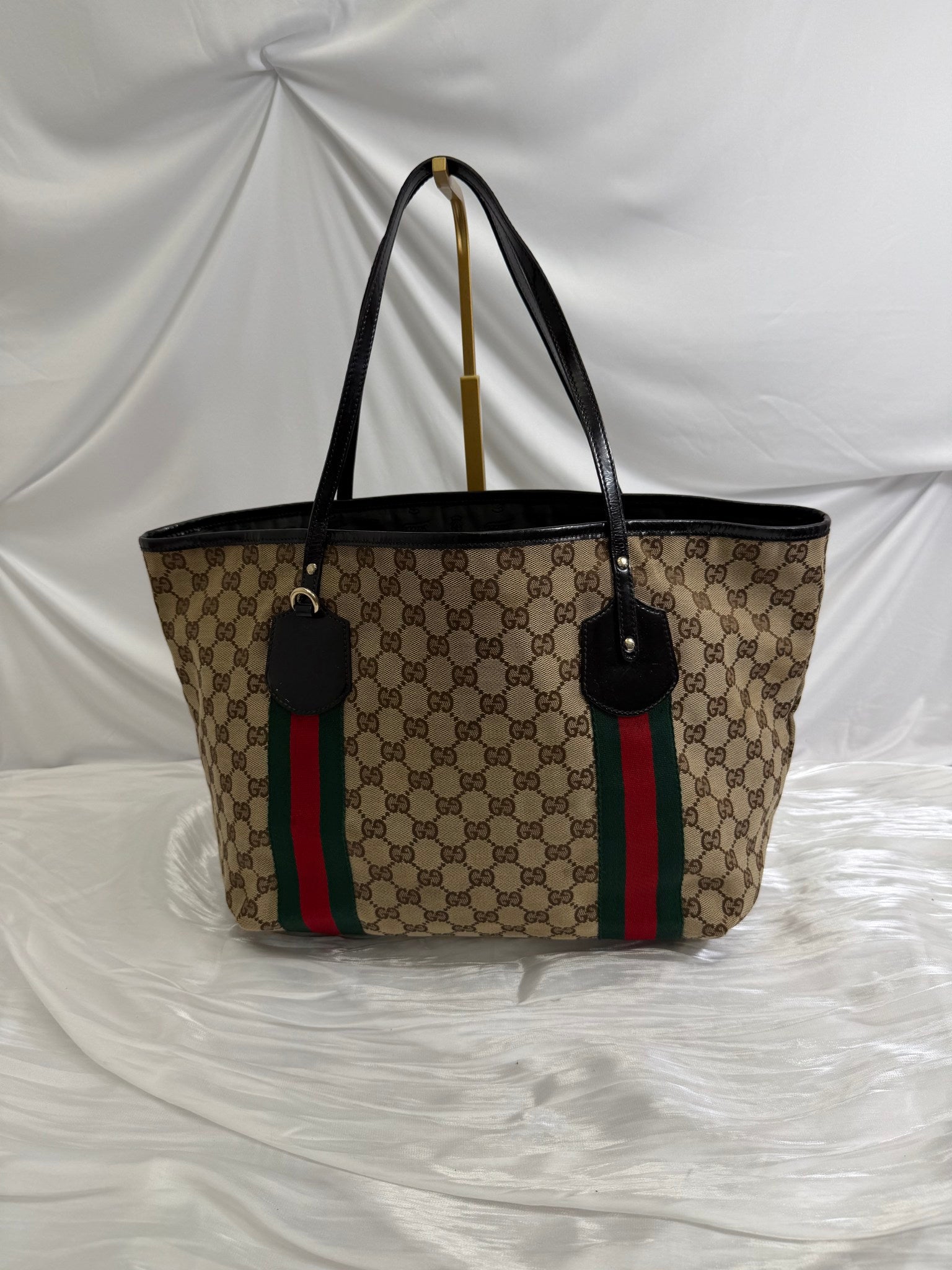 Gucci Brown GG Canvas Web Jolie Tote Bag