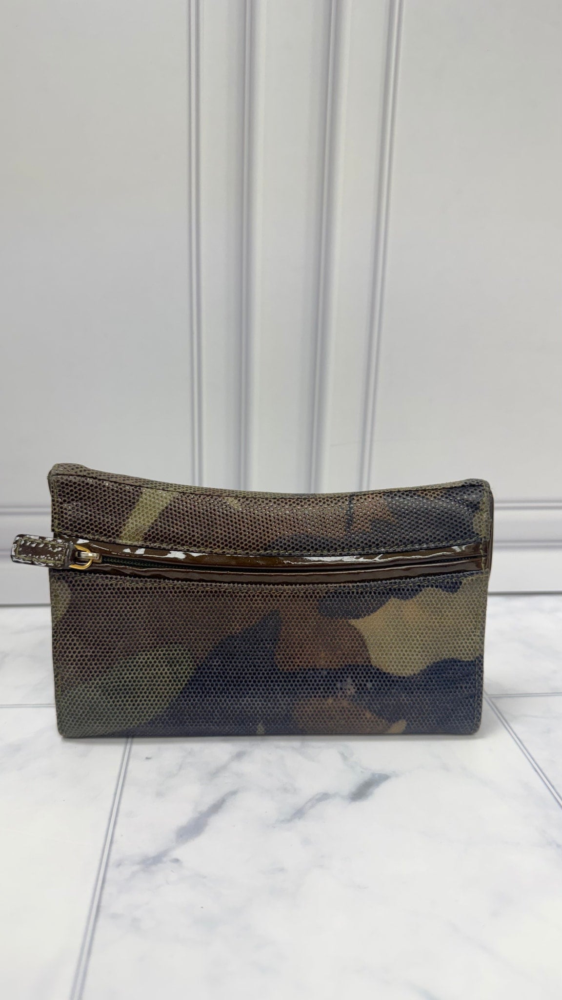 Christian Dior Green Canvas Camouflage Saddle Wallet 