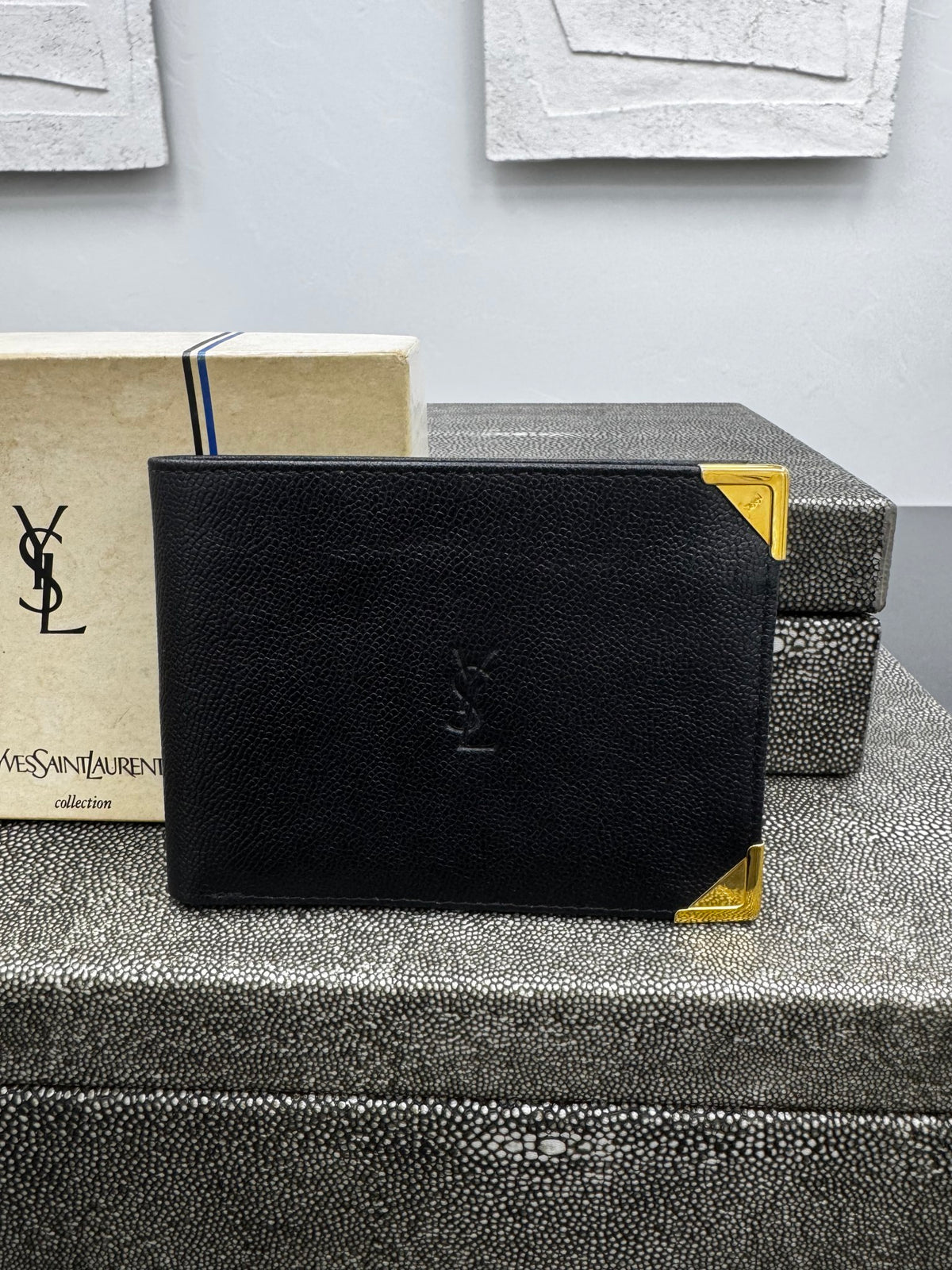 Saint Laurent YSL Black Leather Bifold Wallet