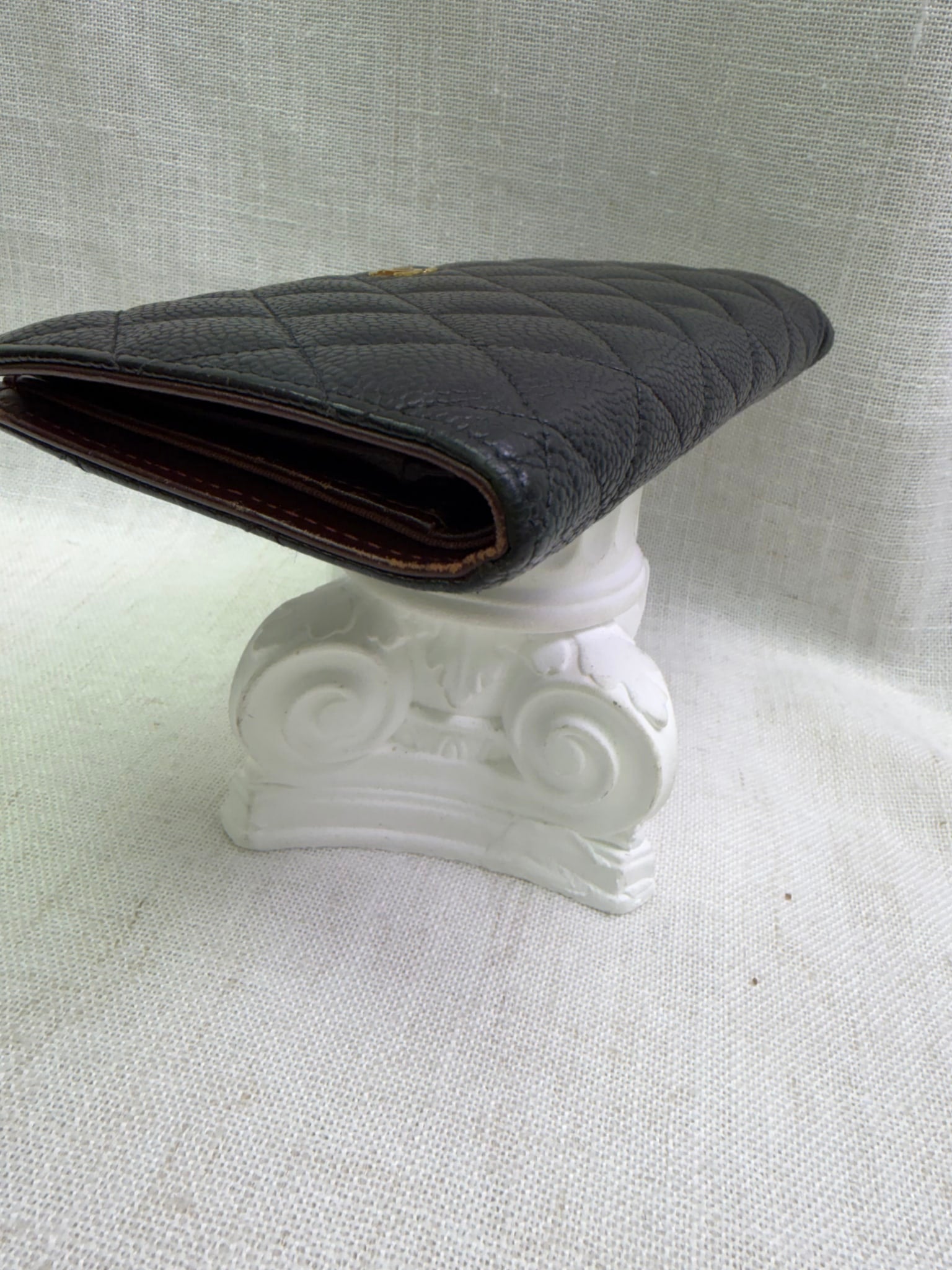 Chanel Black Quilted Caviar Long Wallet