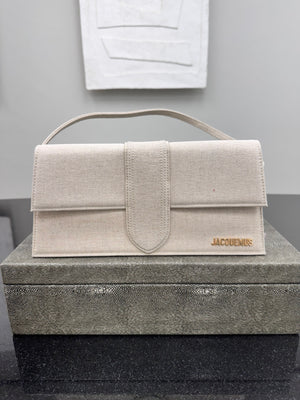 Jacquemus Beige Canvas Le Bambino Long Shoulder Bag
