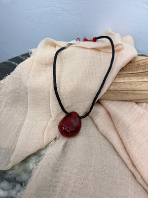 Baccarat Red Crystal Pendant Necklace