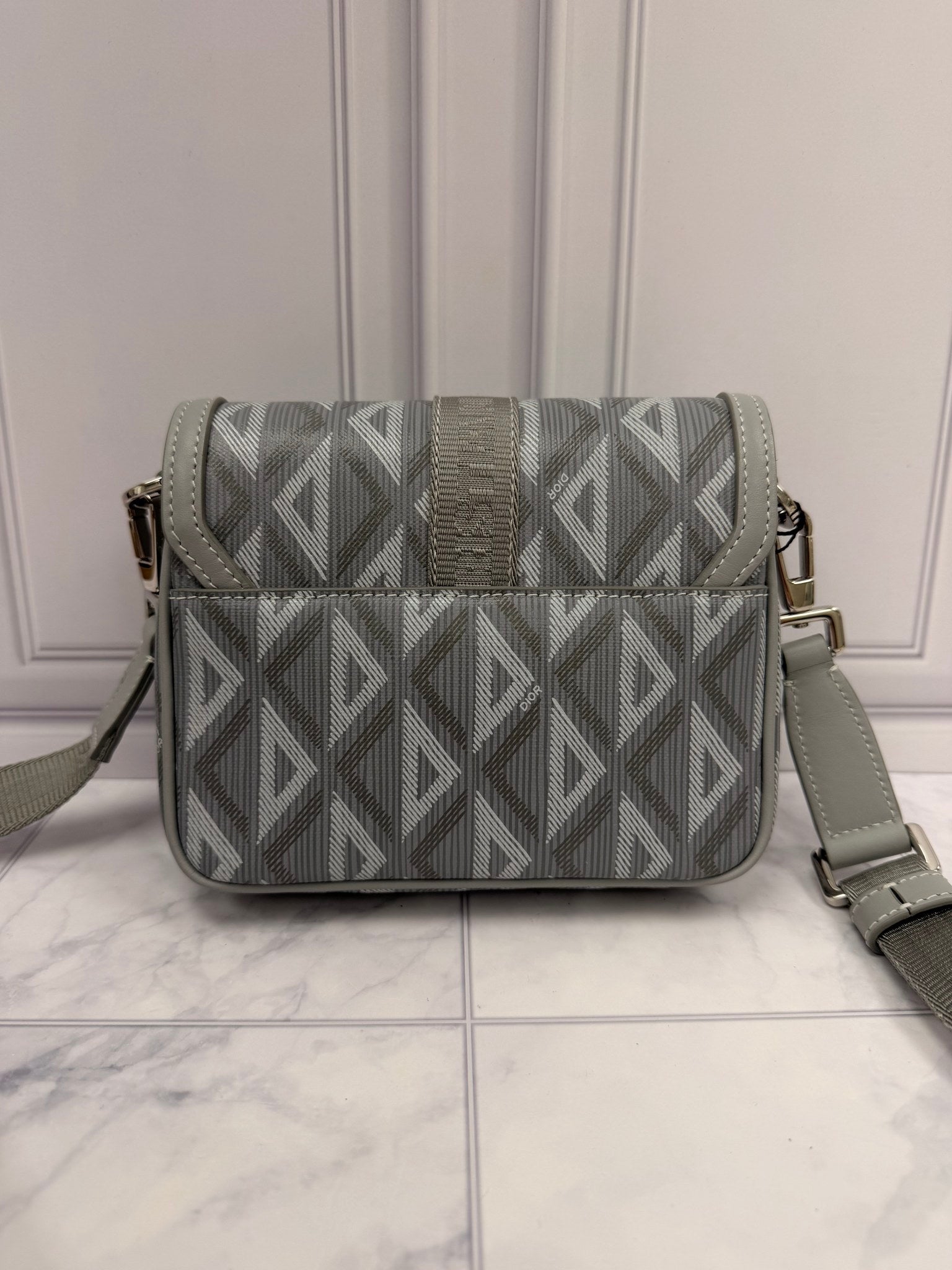 Christian Dior Grey Coated Canvas Hit The Road Mini Bag