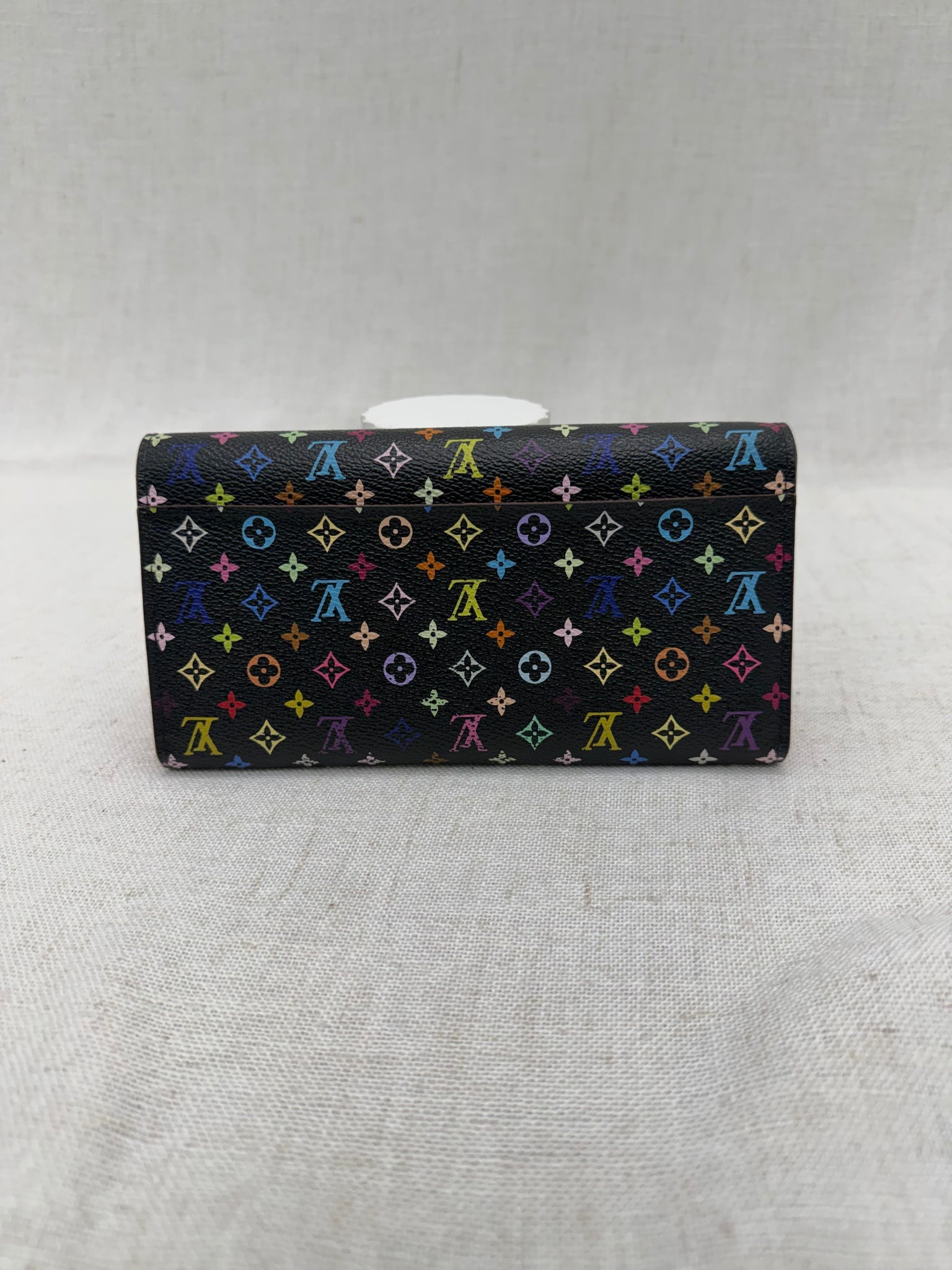 Louis Vuitton Black Multicolor Monogram & Pink Sarah Wallet
