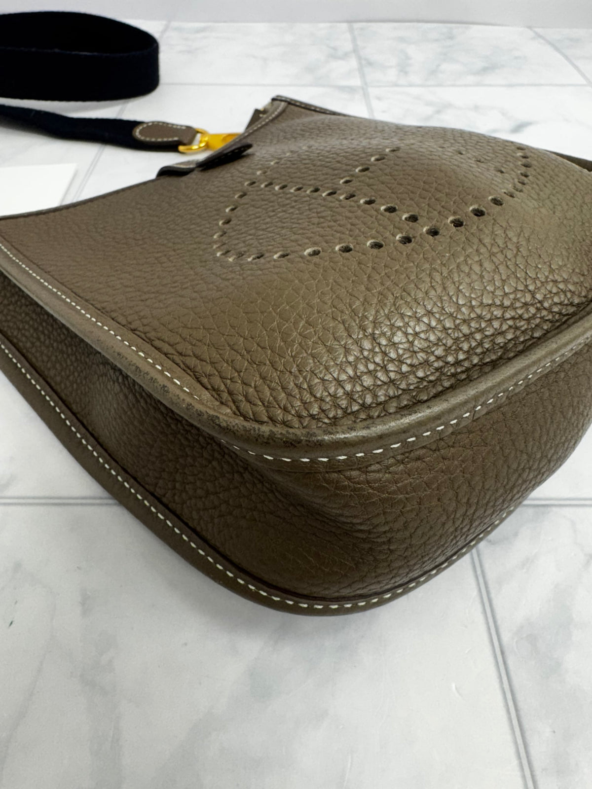 Hermes Etoupe Taurillon Clemence Leather Evelyne 16 Amazone Bag TPM