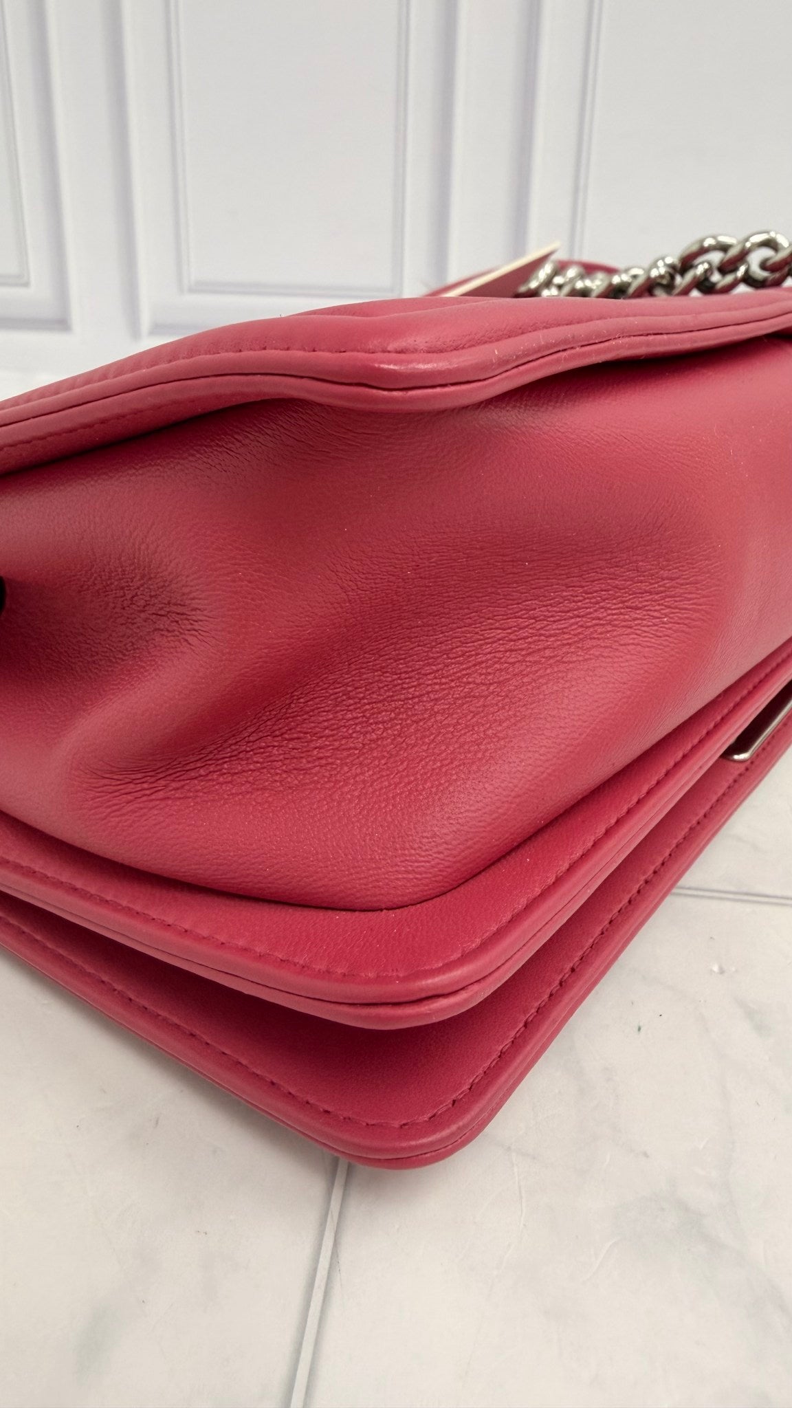 Chanel Fuchsia Quilted Lambskin Medium Boy Bag