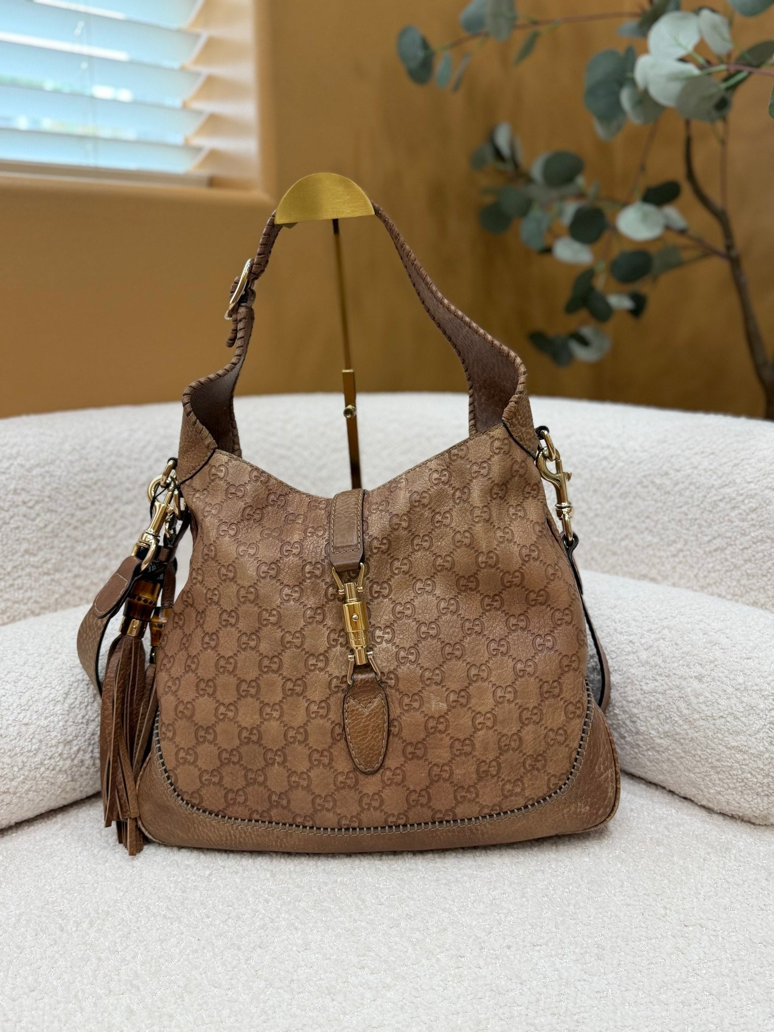 Gucci Brown Guccissima Leather Jackie Hobo Bag