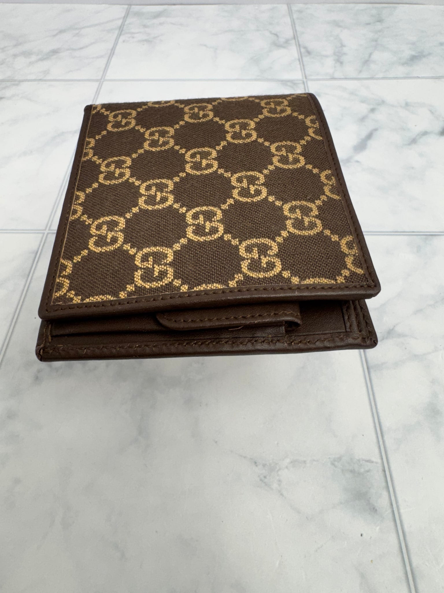 Gucci Brown GG Canvas Bifold Wallet