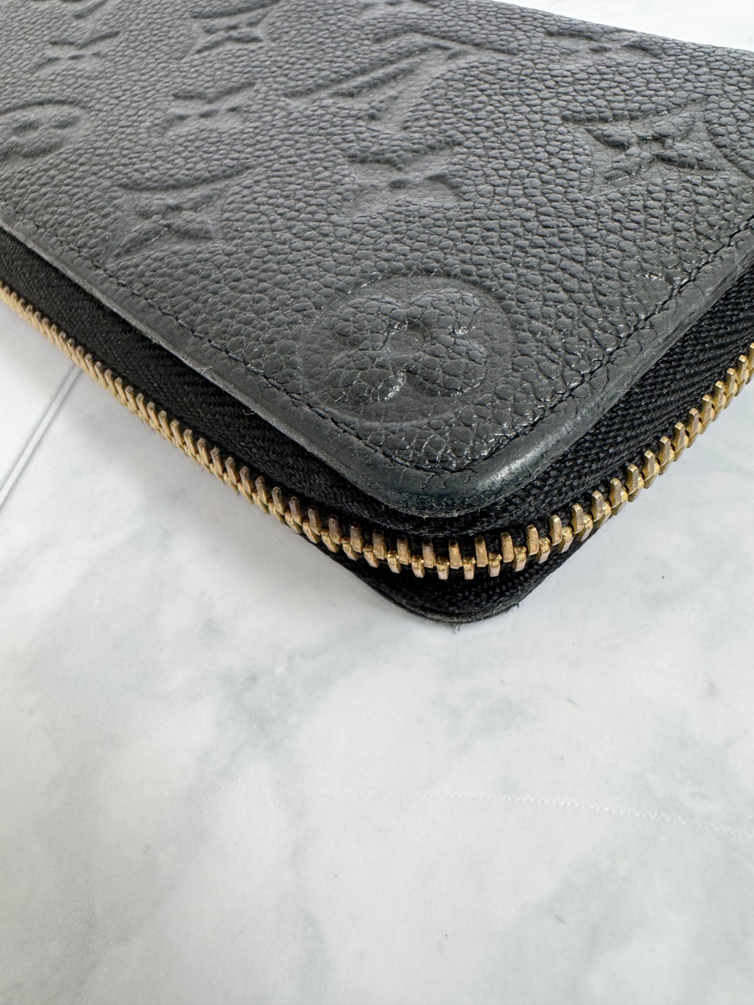 Louis Vuitton Black Empreinte Monogram Clemence Long Zippy Wallet