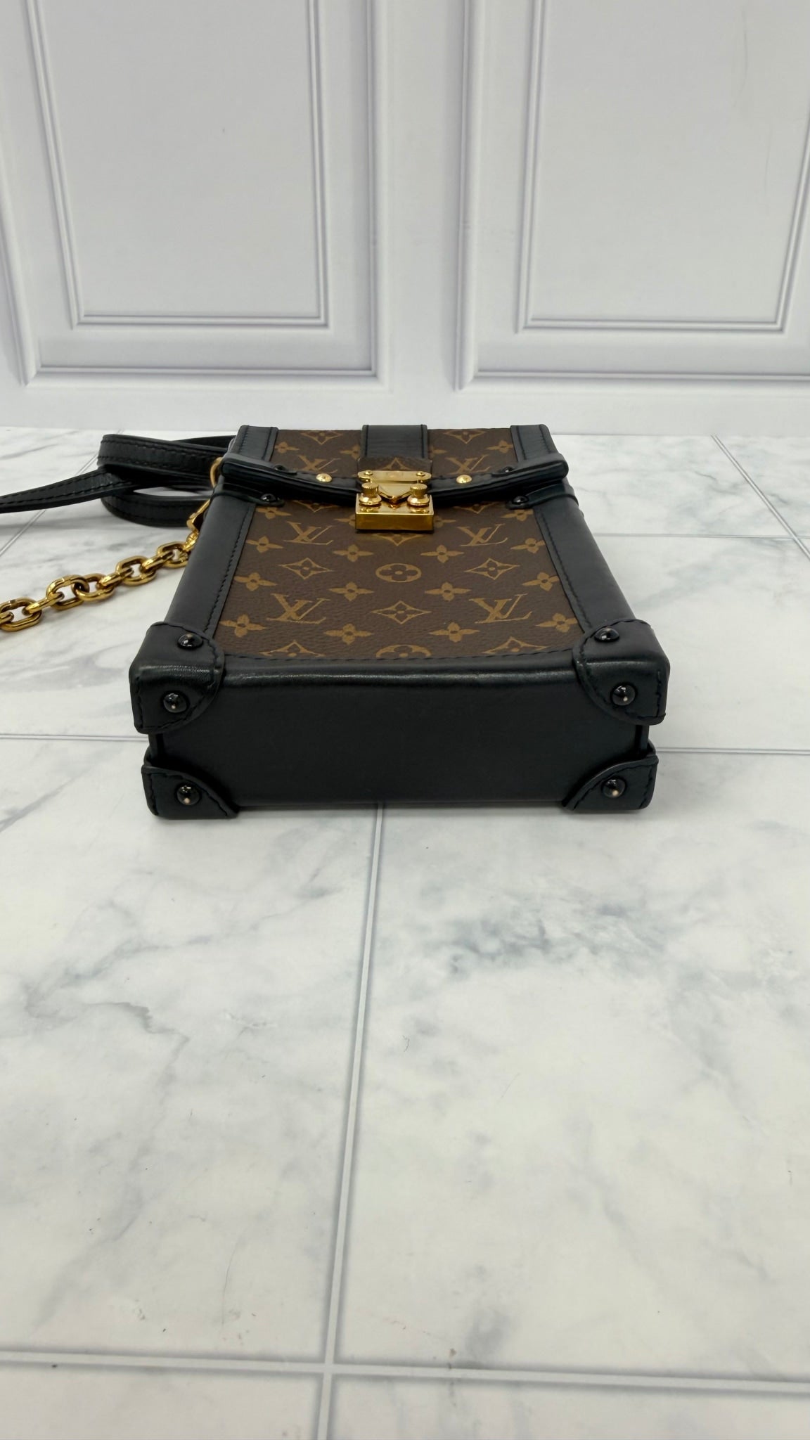 Louis Vuitton Monogram Vertical Trunk Pochette Crossbody Bag